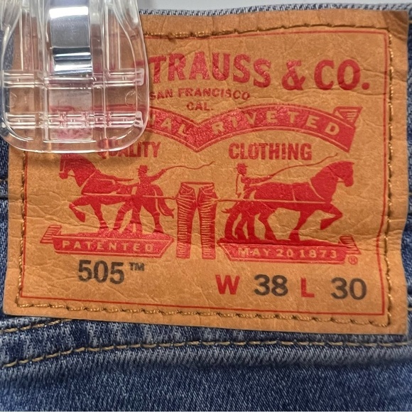 LEVI'S 505 straight leg faded men’s jeans size 38 30 - Picture 5 of 9